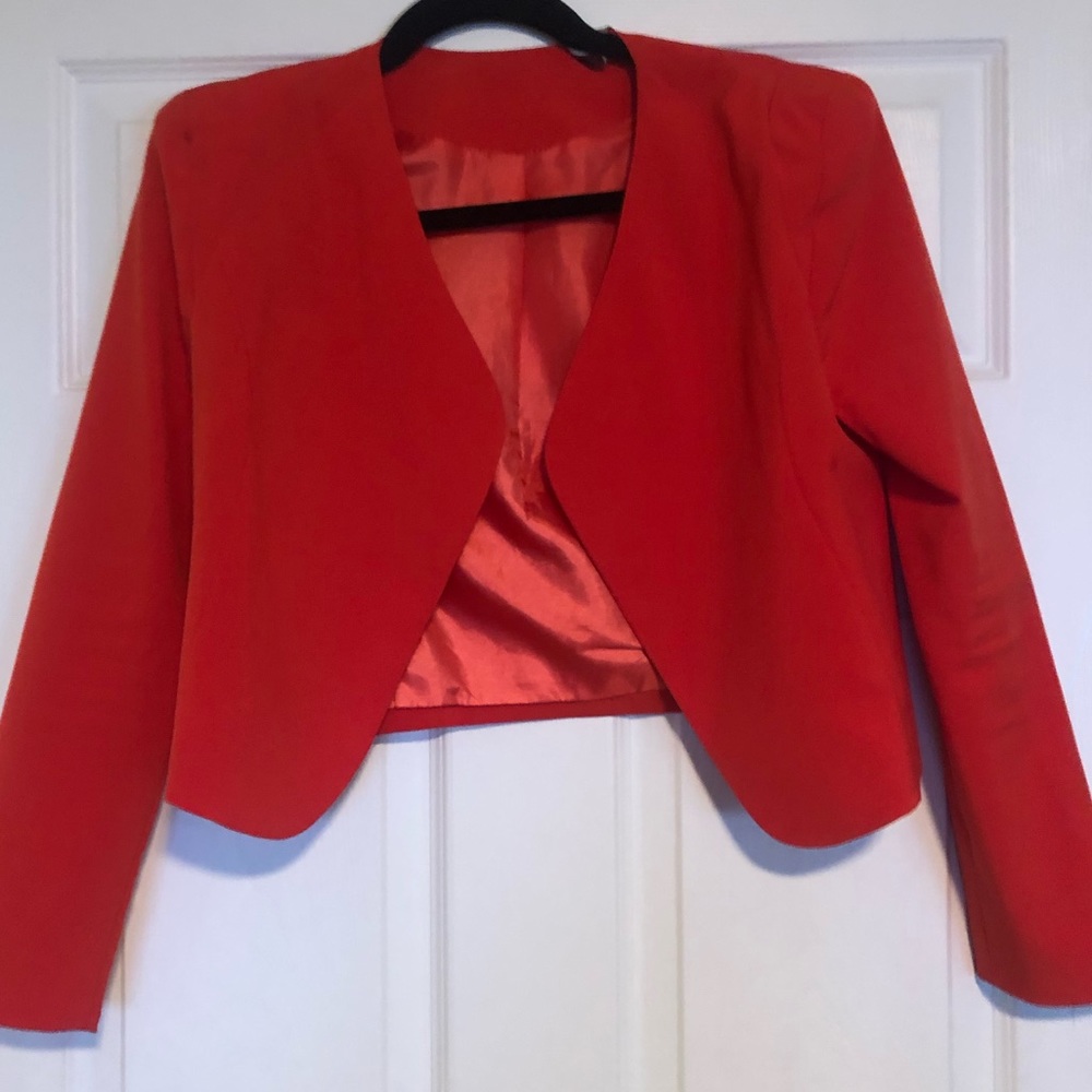 Red slim fit blazer
